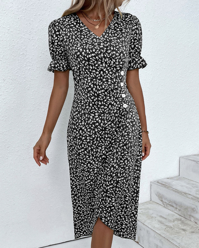 Lotte | Women's V-Neck Flower Maxi Dress