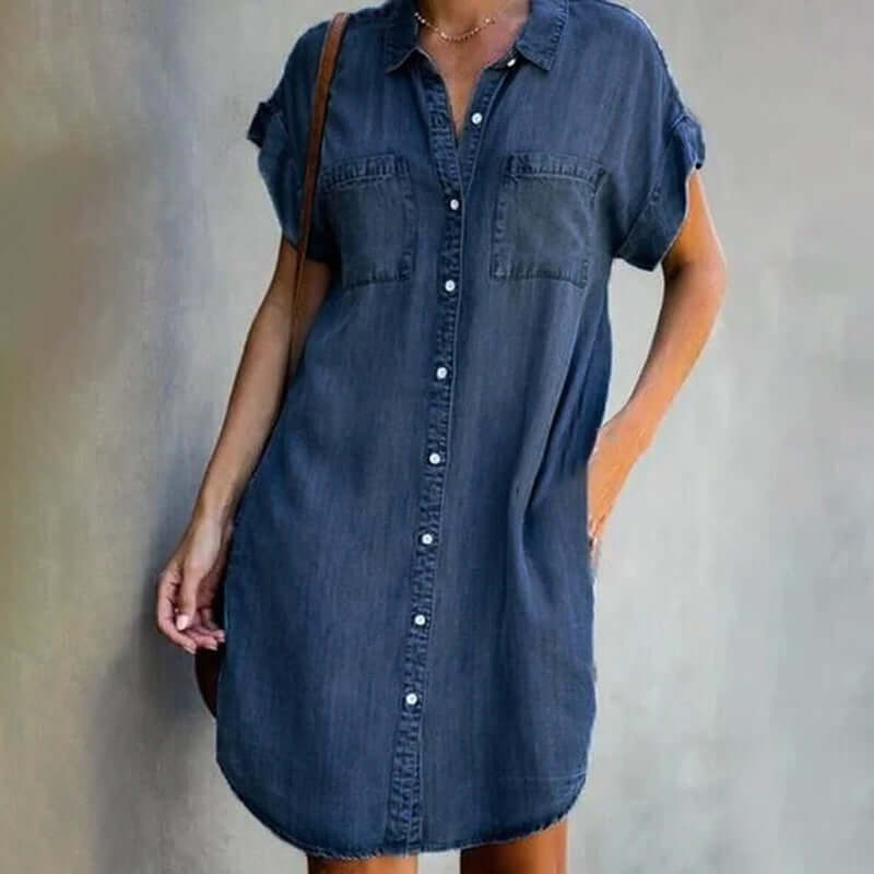 Women's Denim Shirt Dress | Casual Button-Down Style