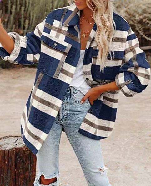Plaid Oversized Shacket for Women