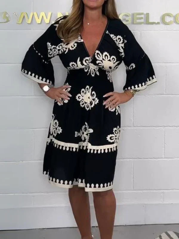 Boho Chic Embroidered Midi Dress | Elegant & Flowy