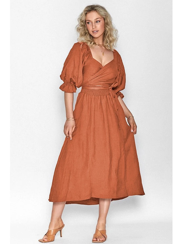 Elegant Boho Midi Dress | Versatile & Flowy Design