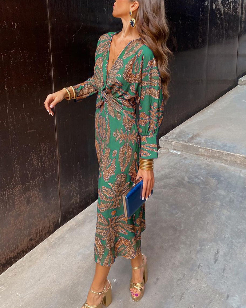 Elegant Printed Maxi Dress | Boho Chic Style