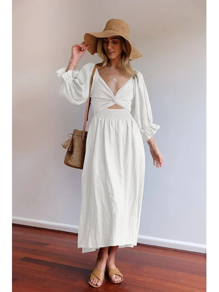 Elegant Boho Midi Dress | Versatile & Flowy Design