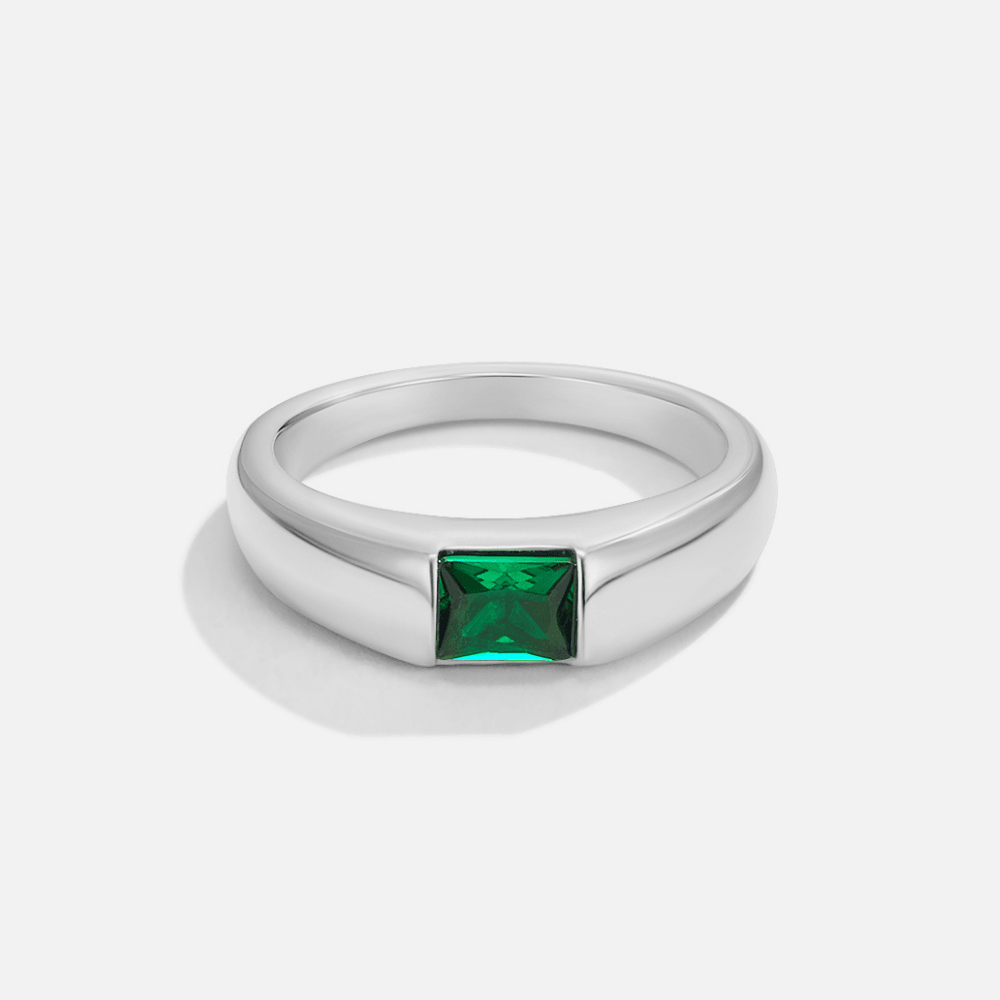 Ember Silver & Emerald Ring - SANTORINI