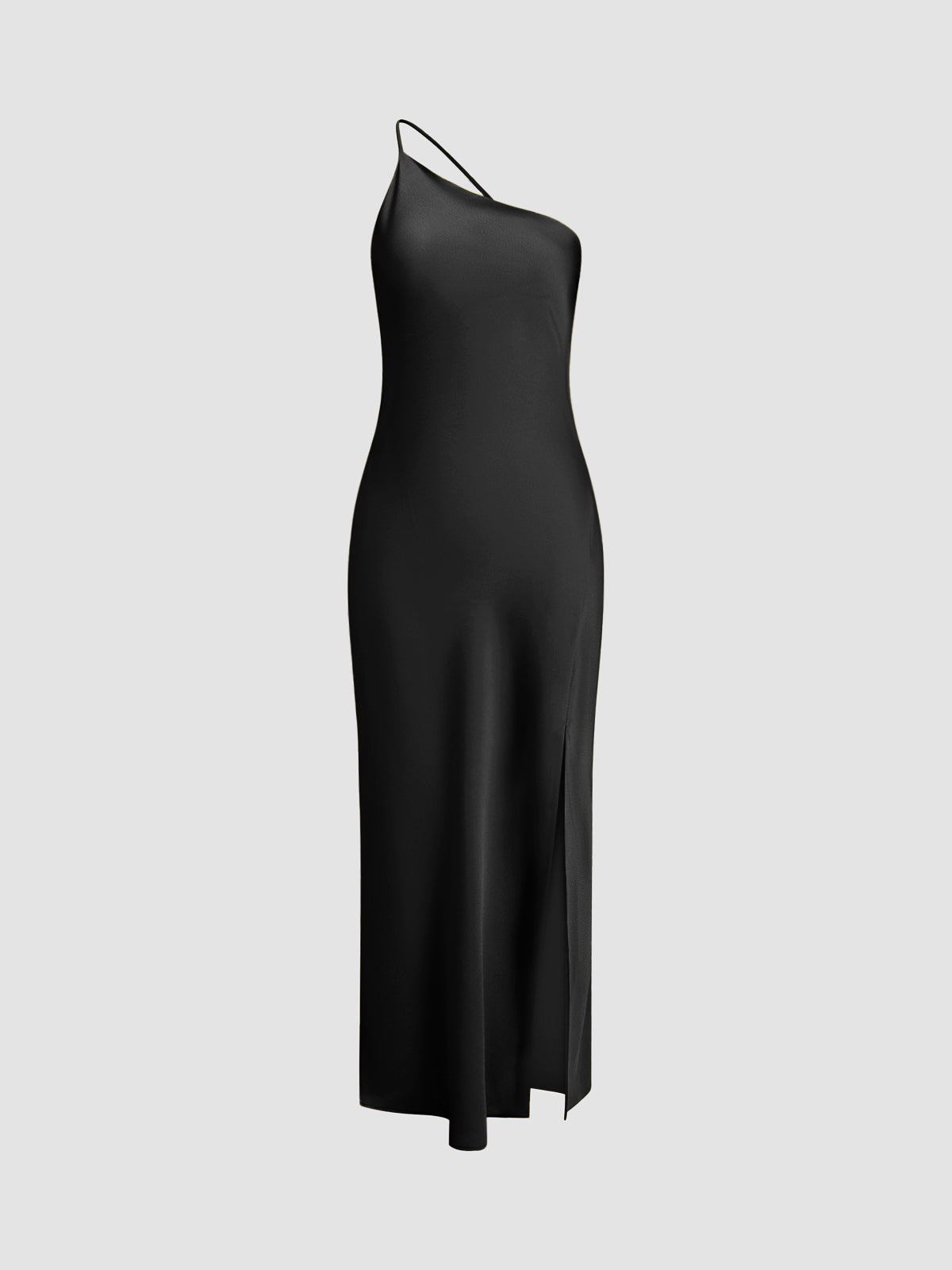 Women's Satin Maxi Dress with Back Splits