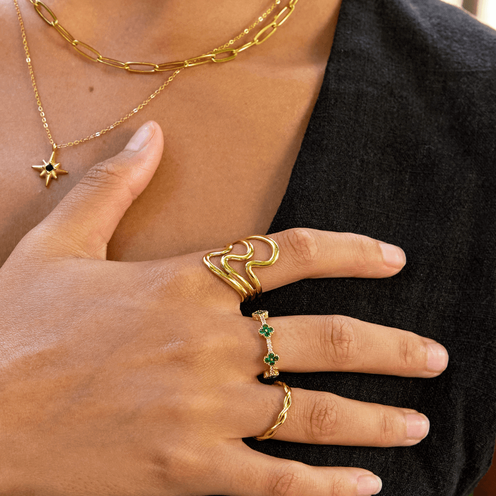 Golden Waves Wrap Ring - SANTORINI