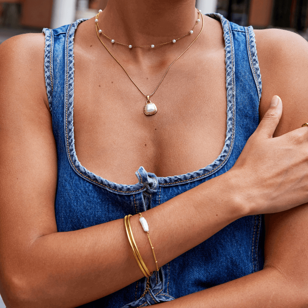 Ivory Pearl Pendant Necklace - SANTORINI