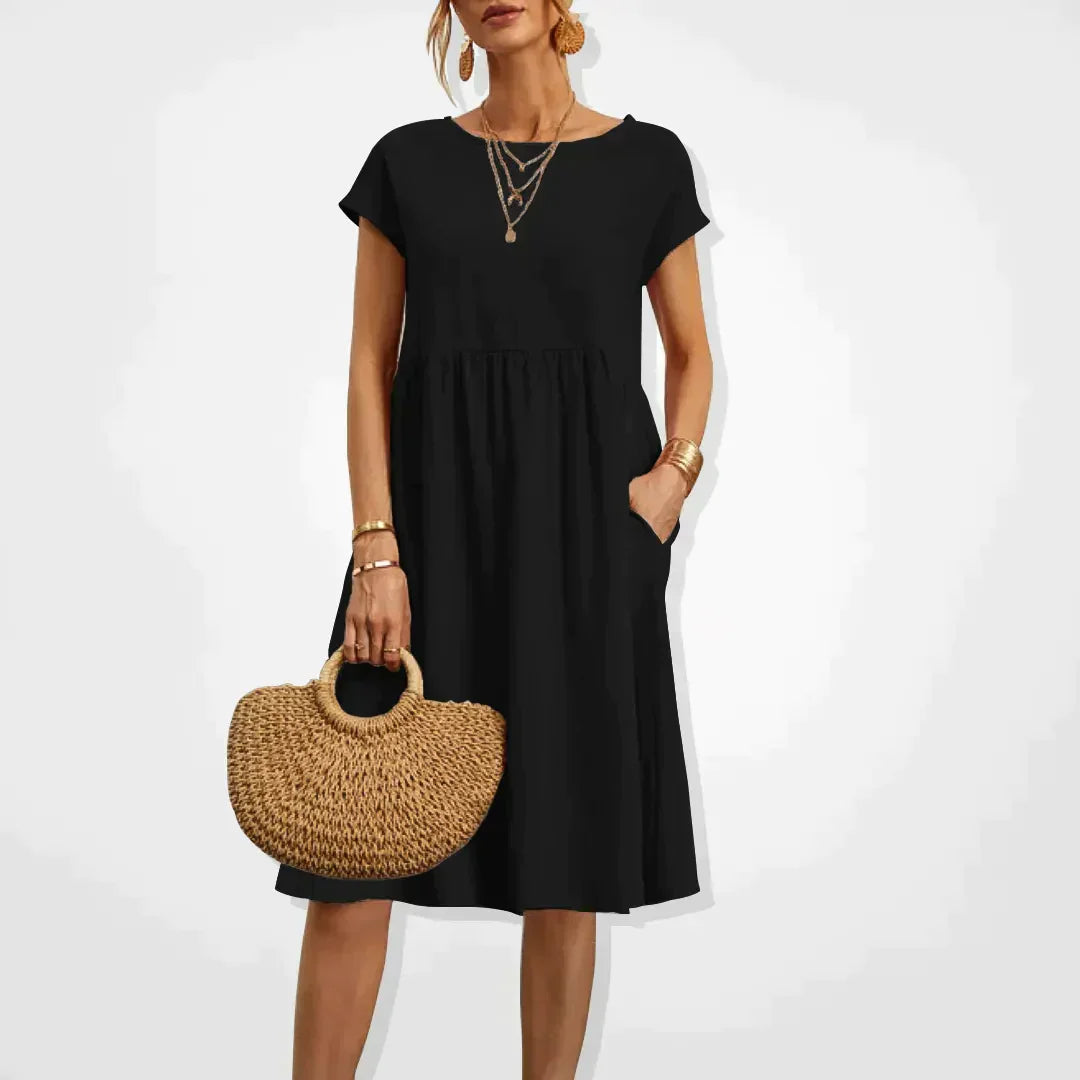 Casual Loose-Fit Midi Dress | Soft & Breathable Fabric