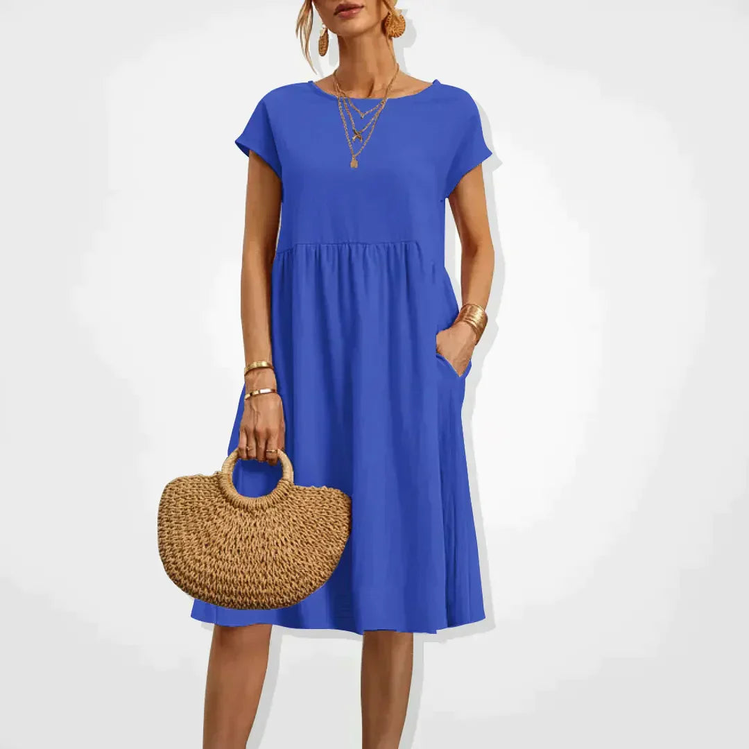 Casual Loose-Fit Midi Dress | Soft & Breathable Fabric