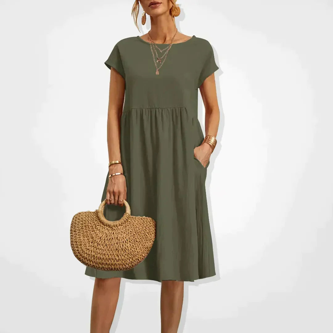 Casual Loose-Fit Midi Dress | Soft & Breathable Fabric