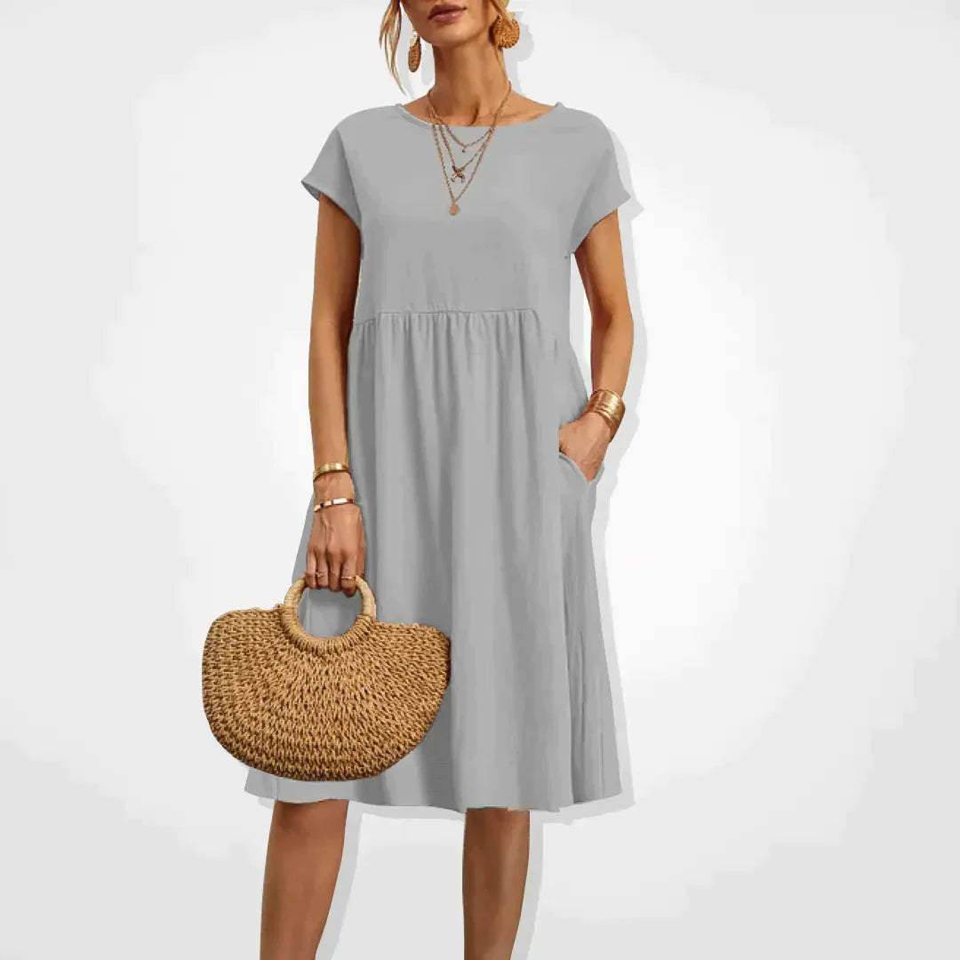 Casual Loose-Fit Midi Dress | Soft & Breathable Fabric