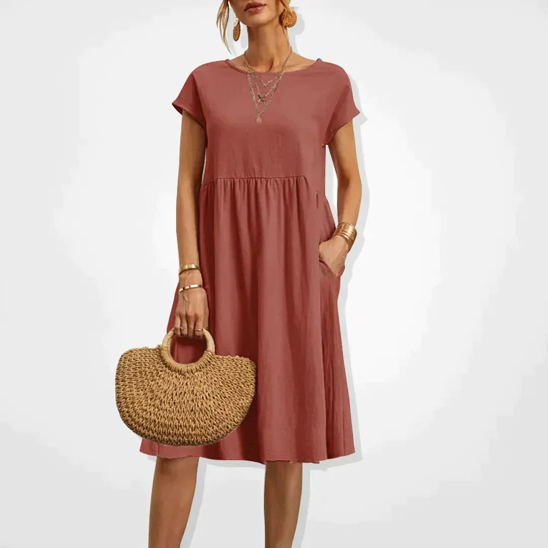 Casual Loose-Fit Midi Dress | Soft & Breathable Fabric