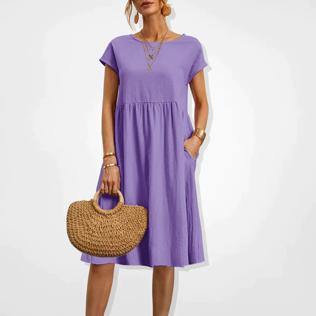 Casual Loose-Fit Midi Dress | Soft & Breathable Fabric