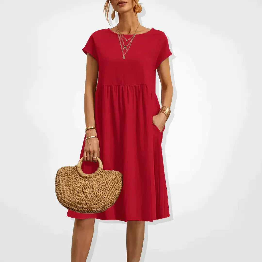 Casual Loose-Fit Midi Dress | Soft & Breathable Fabric