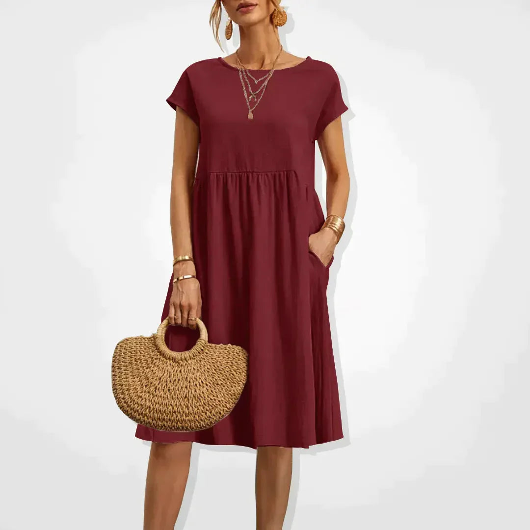 Casual Loose-Fit Midi Dress | Soft & Breathable Fabric