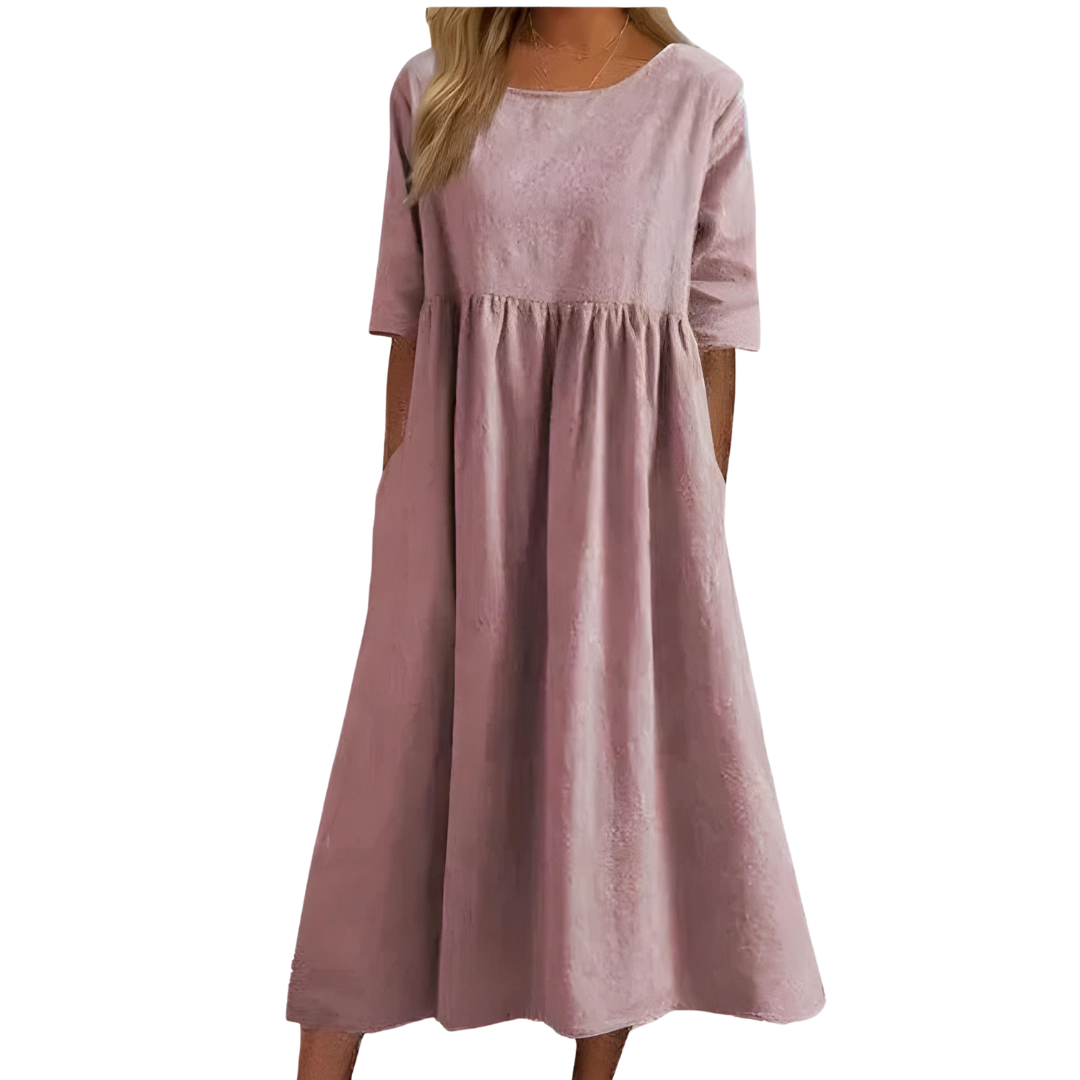 Women's Summer Dress | Elegant Cotton-Linen Dress