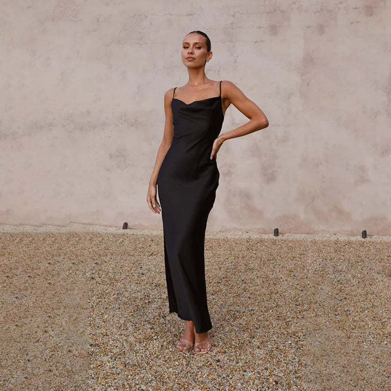Satin Slip Maxi Dress | Elegant & Timeless