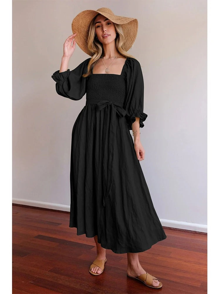 Elegant Boho Midi Dress | Versatile & Flowy Design