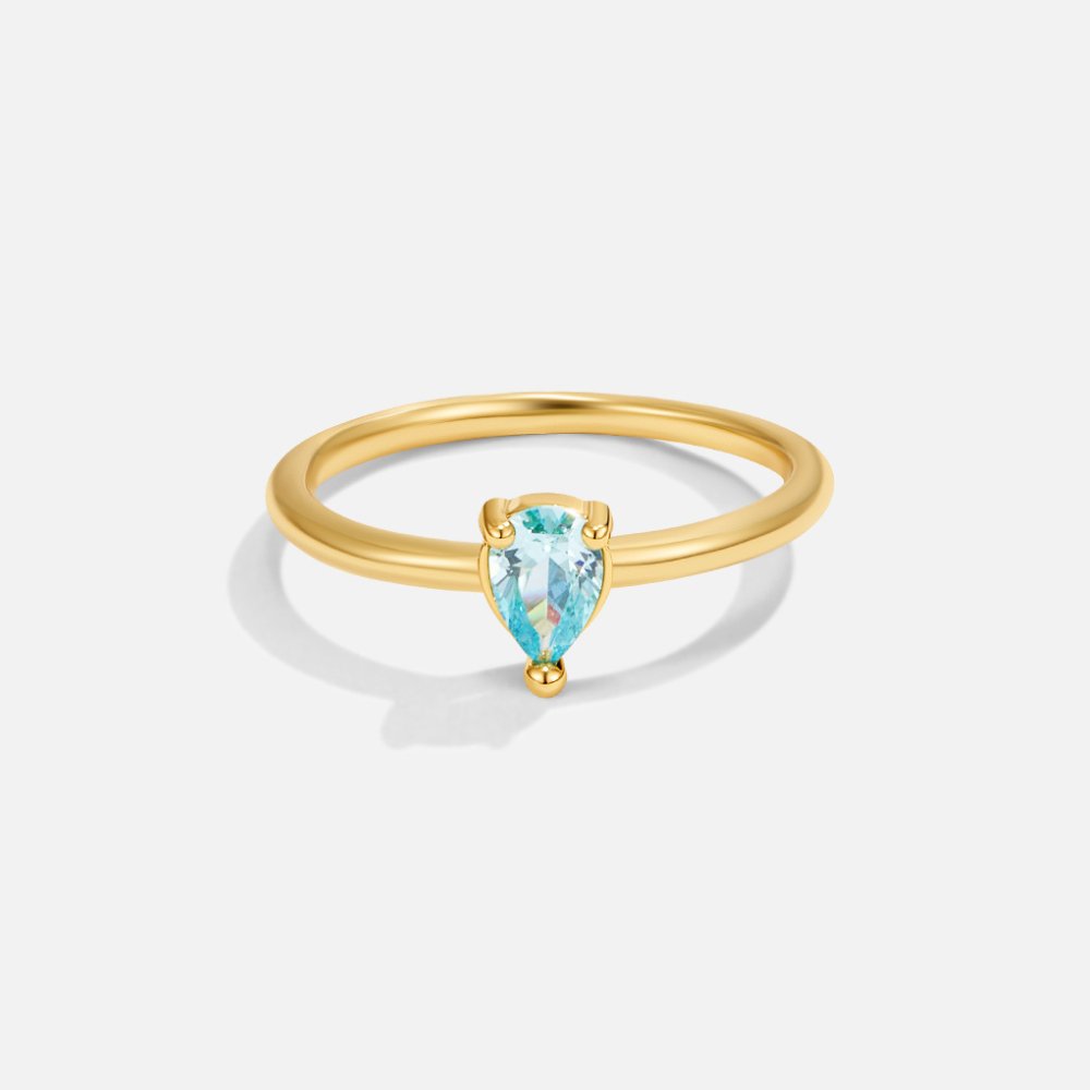 Birthstone Teardrop Ring
