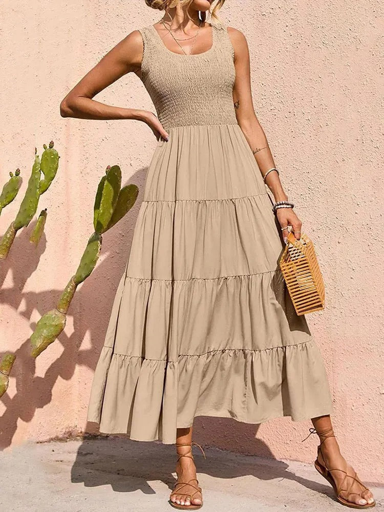Lydia | Sleeveless White Maxi Dress for Women