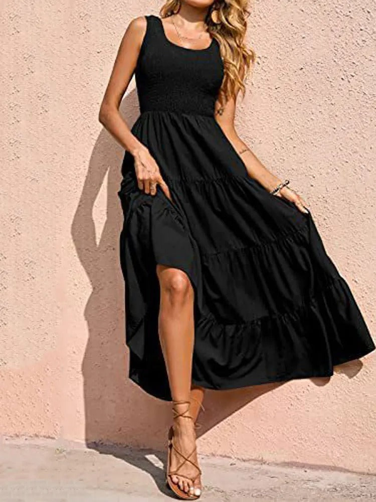 Lydia | Sleeveless White Maxi Dress for Women