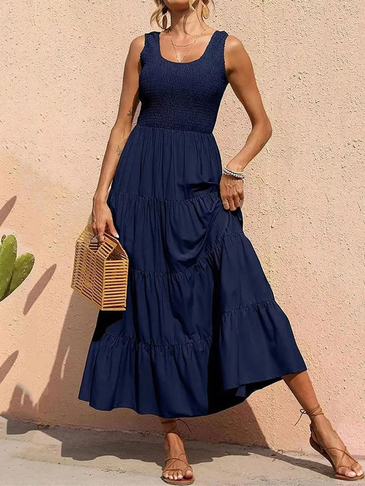 Lydia | Sleeveless White Maxi Dress for Women