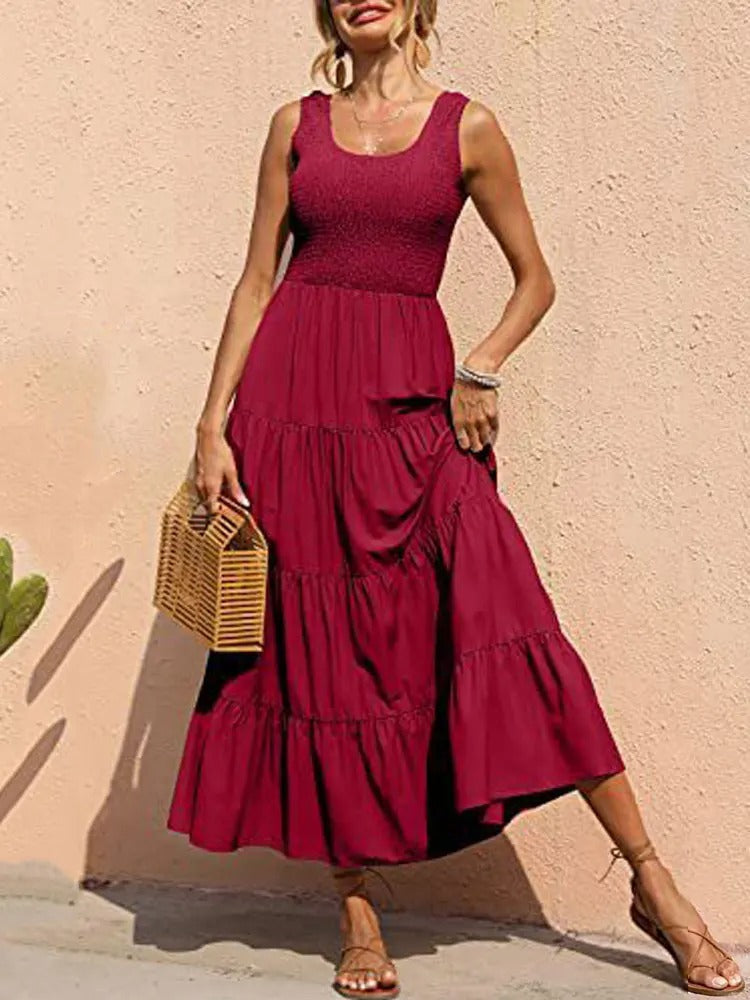 Lydia | Sleeveless White Maxi Dress for Women