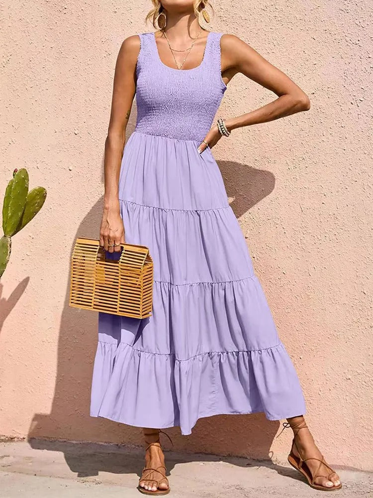 Lydia | Sleeveless White Maxi Dress for Women