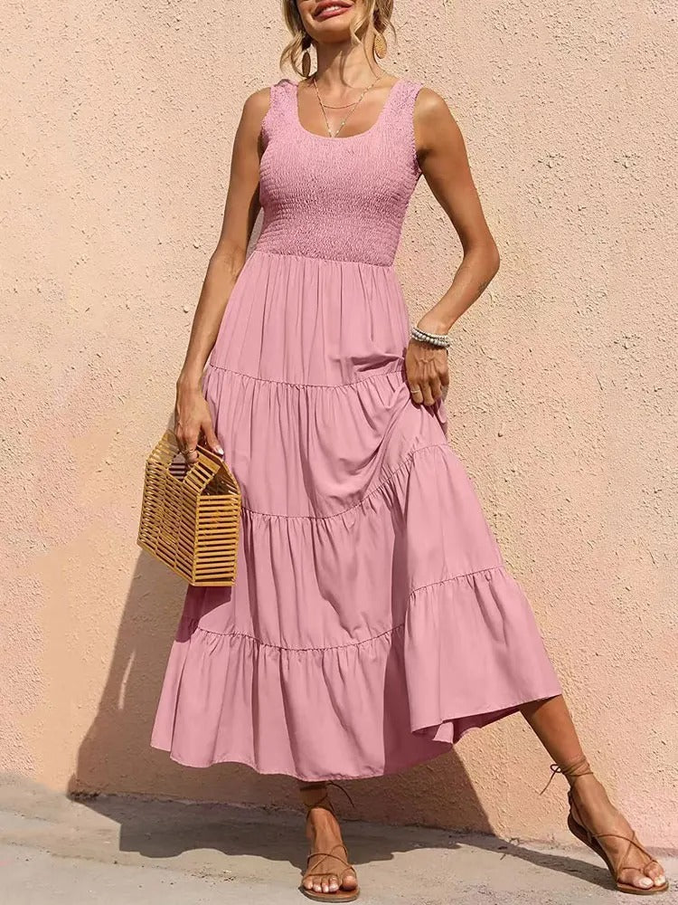 Lydia | Sleeveless White Maxi Dress for Women