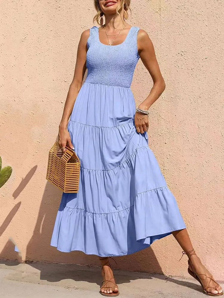 Lydia | Sleeveless White Maxi Dress for Women