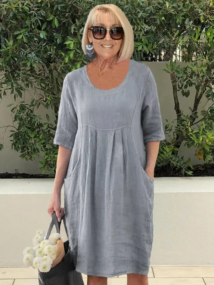 Casual Linen Midi Dress | Breathable & Stylish