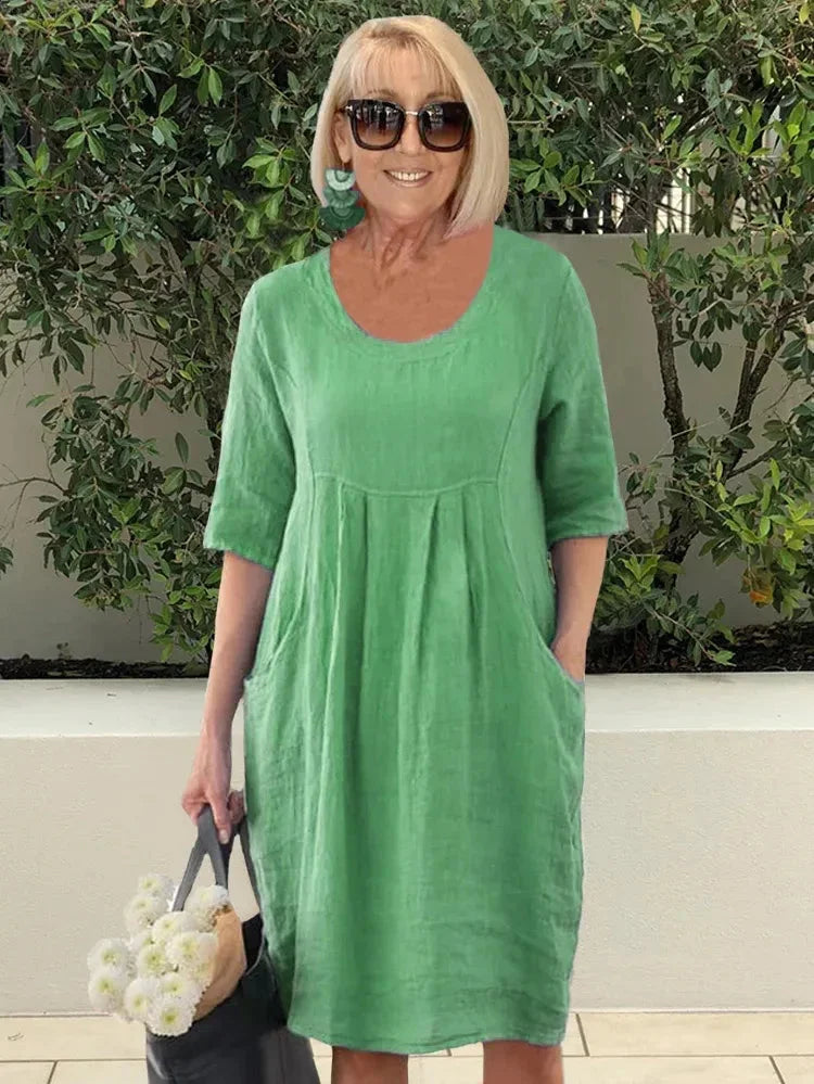 Casual Linen Midi Dress | Breathable & Stylish