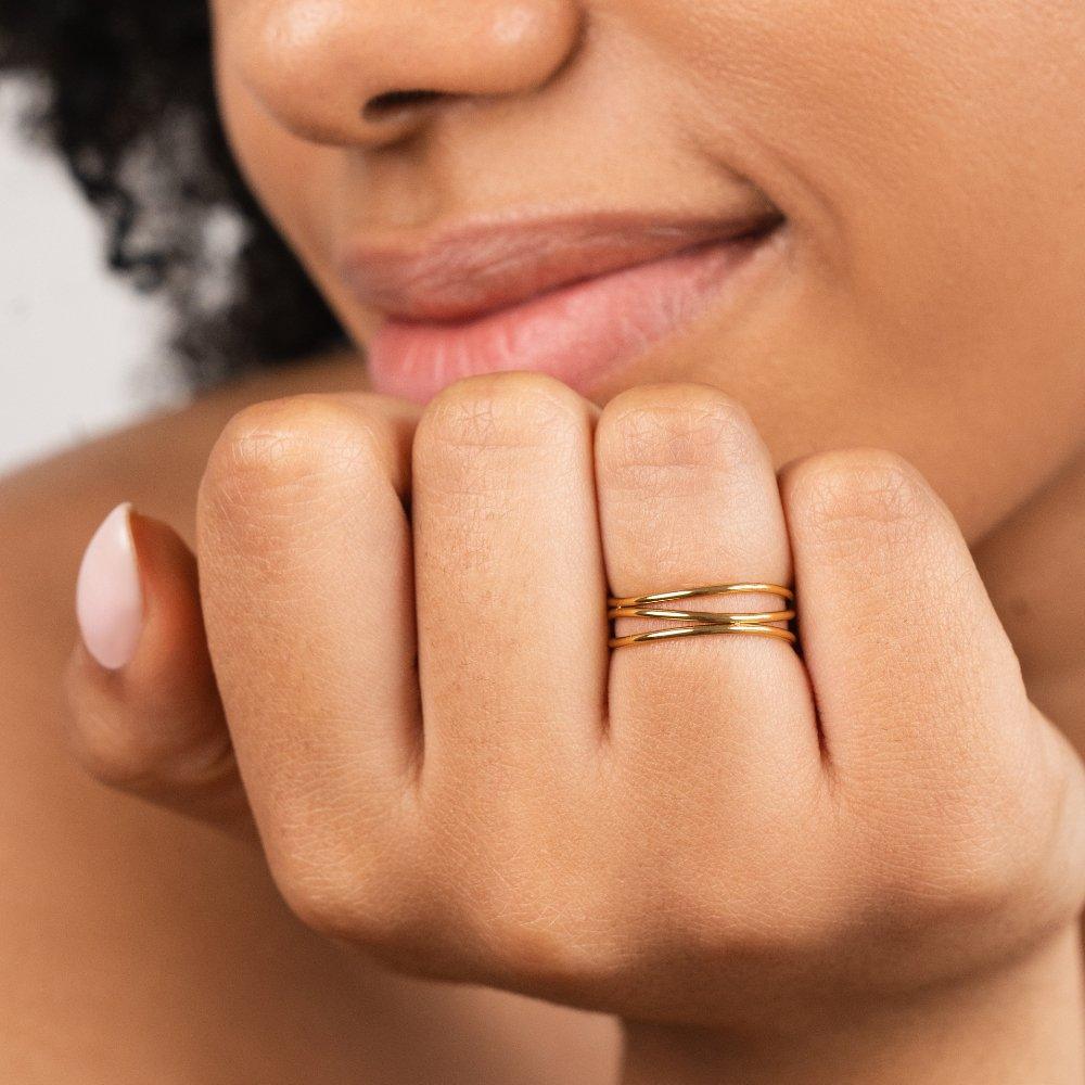 Gold Infinity Loop Ring - SANTORINI