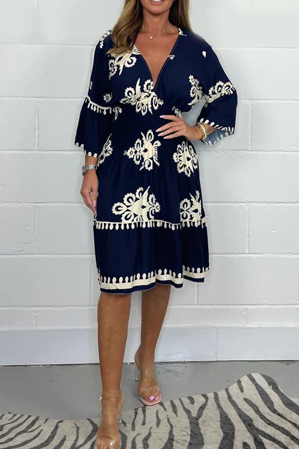 Boho Chic Embroidered Midi Dress | Elegant & Flowy