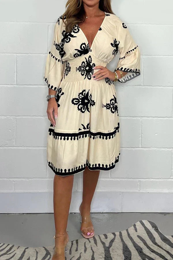 Boho Chic Embroidered Midi Dress | Elegant & Flowy