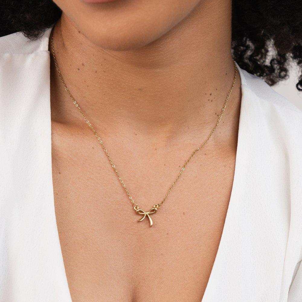 Serenity Bow Pendant Necklace - SANTORINI