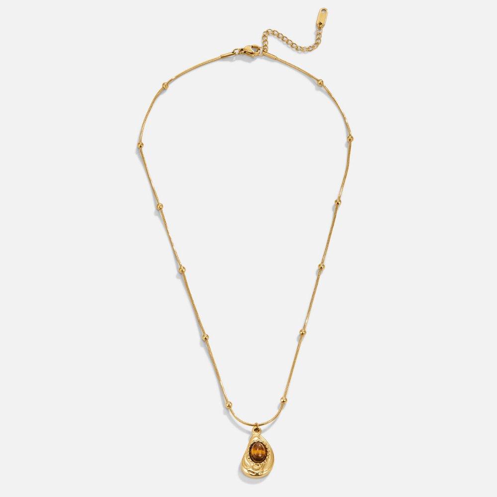 Tiger Stone Pendant Necklace - SANTORINI